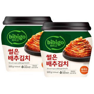 cj제일제당(주) 비비고 썰은배추김치(용기), 500g, 2개