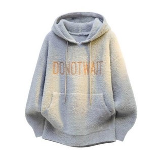 針織連帽上衣 男女款 寬鬆保暖 長袖毛衣 韓版素色仿羊毛 親膚打底衫