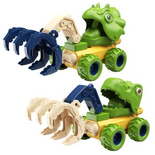 토이즈데이 푸쉬앤고 다이노 중장비차 공룡 자동차 덤프 트럭 장난감, 1개, 집게 포크레인