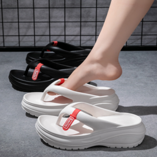 [코코멜로] 여성 5.5CM 통굽 논슬립 EVA 키높이 쪼리 슬리퍼 3컬러