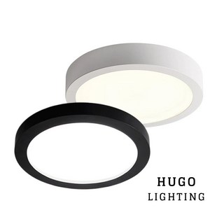 雨果燈飾 LED吸頂燈 導光板 6W/12W/18W/24W 圓型明裝 陽台燈 廁所燈, 白殼6瓦,中間色