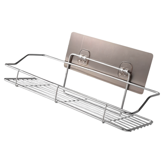 不鏽鋼浴室置物架 免打孔收納架, 1個, 黑色