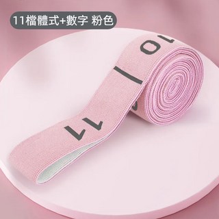 彈力帶 11段體式 數字分段彈力帶 多段拉筋彈力帶 多功能彈力繩 拉力帶 拉力繩 彈力繩, 1個, 11段體式+數式-粉色, 粉色
