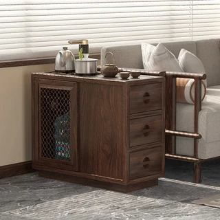 LMM 신형 중국산 원목 거실 차장대 랙 주전자 일체형 벽걸이 차장, 33 5 78-35-65cm