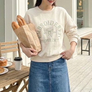 데일리앤 로빗 여성 레터링 루즈핏 맨투맨 봄 긴팔 티셔츠