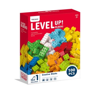 요고요 듀플로 호환 어린이 블럭 대용량 기본 블록 세트 리필 블럭, 100피스 세트, 1개