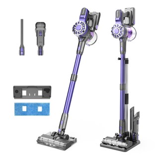 틴도우 차이슨 무선 청소기 흡입력 좋은 진공청소기+물걸레 기트+거치대, 퍼플, V07+거치대