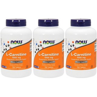 NOW Foods 左旋肉鹼錠 1000mg, 100顆, 3罐