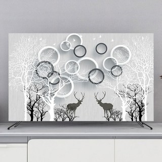 新款升級電視機罩防塵罩套電視機防塵布蓋布55英寸65家用液晶新款, CD081北歐小動物,40-43英寸（102*65cm）