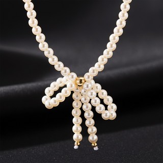 에바주얼리 러블리 리본 여성 진주 목걸이 생일선물