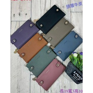 JR頭層牛皮雙拉鍊多卡長夾 雙重保護 時尚長夾