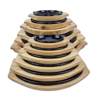 맥반석 코팅 무쇠 콘치즈 스테이크판 무쇠주물팬 철판 1호~6호, 원형1호, 철판+목판(세트구성), 1개