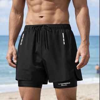 아데트 남자수영복 반바지 래쉬가드 투인원 워터팬츠 5부 보드숏 숏사각