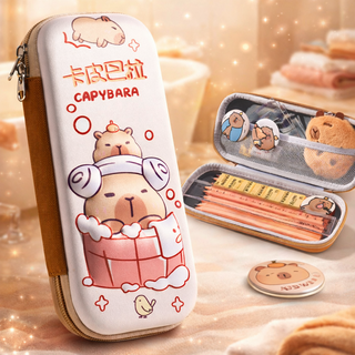 골든 3D 카피바라 입체 필통, 1개, 목욕하는 카피바라