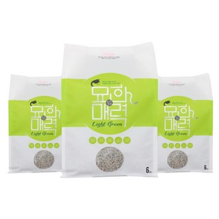 묘한매력 라이트그린 벤토나이트 전문가가 블렌딩한 고양이 모래 6kg, 3개