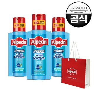[알페신] [쇼핑백 증정] 하이브리드 카페인 샴푸 (건성 두피용) 375ml X 3, 3개