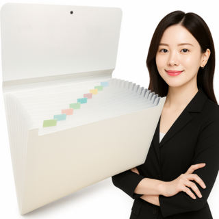 3만개돌파 미미누 슬림핏 아코디언 파일 13칸 파일철, 화이트, 1개