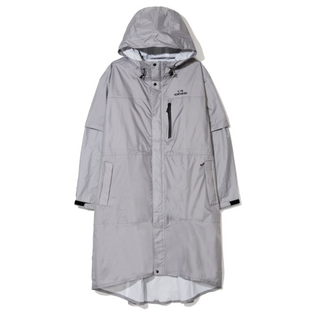 아이더 아이더(EIDER) 신상특가 공용 오버핏 긴기장 70D나일론소재 경량성 내구성 반팔긴팔탈부착 소매벨크로 등산 스포츠 캠핑 레져 비옷 우의 DUA24981 POP 라이트 레인코트 C4, 헤더그레이, 1개