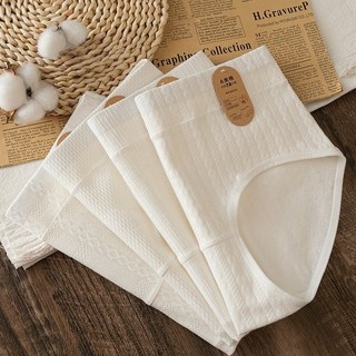 Tavoe사계절 순면 여성 팬티 무염색 본백 고탄력 데일리 이너웨어 편안한 착용감4개입T258-025