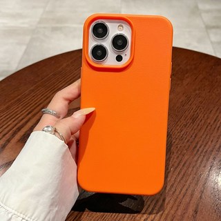 小衆高級感適用iPhone17promax純色皮紋果粉16手機殼13/12軟殼11