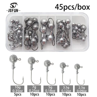 쿠쿠스토어 지그 헤드 후크 가시 배스 장비 바닷물 무게 세트, 01 45pcs