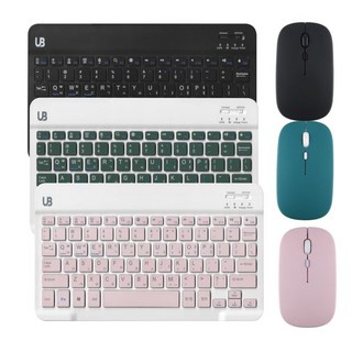 13인치 저소음 블루투스 무선 키보드 마우스 세트 BK1 BM1, 민트