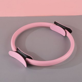 臺灣出貨瑜伽圈普拉提圈美體塑身健身高彈力 握感舒適居家訓練瑜伽館專用, 1個, 櫻花粉  外經38cm