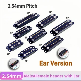 1/3/5 쌍 방수 DC 마그네틱 포고 핀 커넥터 2 3 4 5 6 7 8 9 극 2.54 MM Pogopin Male Contact Strip Degre, 08 6P, 01 5 Pairs, 04 Male Female Ear STR