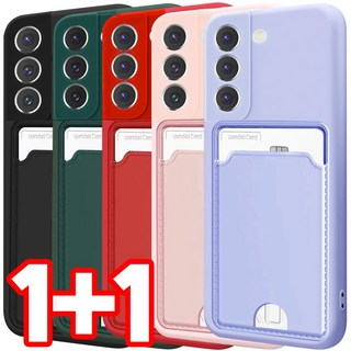 벌크온 1+1 갤럭시 S21플러스 S21+ 카드 수납 포켓 카메라 보호 풀커버 실리콘 컬러 휴대폰 케이스