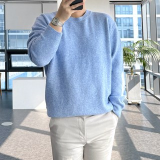 룩플레인 울 원단 색감 좋고 포근한 라운드 니트 15color