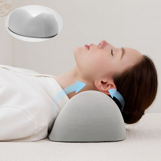 CIVILEE 거북목 교정 3D 경추 베개 고밀도 메모리폼 목 지지 베개, 1개, 연회색