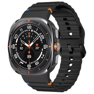 밴드톡 갤럭시워치 호환 울트라1/2 실리콘 루프 스트랩 47mm 갤럭시워치8 울트라 호환, 블랙