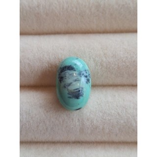 天然湖北原礦綠松石特色蛋面裸石，獨特紋理，適用於盆栽裝飾、魚缸點綴，增添自然氣息, 1個, B.15.6*10.2*7／1.8g