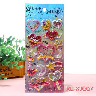 萱寶媽咪baby童裝館 聖誕節泡泡貼3D立體水晶寶石貼紙，閃亮燙金鑽石裝飾，多款動物交通工具造型泡綿立體貼紙, 049-XL-XJ07燙金貼紙