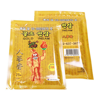 찜잘파스 국산 인삼패드 골드 찜질파스 건강 패치 25매, 1세트