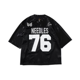 ［Gorpayne_select］BEAMS X NEEDLES FOOTBALL T-SHIRT, 黑,L, 1個