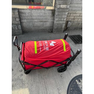 氧化纖維車用滅火毯 6M x 9M (附推車) 不刺激皮膚 適用初期火災 地下停車場必備, 1個, 紅色