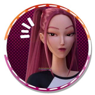 KPOP獵魔女團 動漫周邊吧唧 創意圓形馬口鐵徽章 61-90, 1個, 款式-77