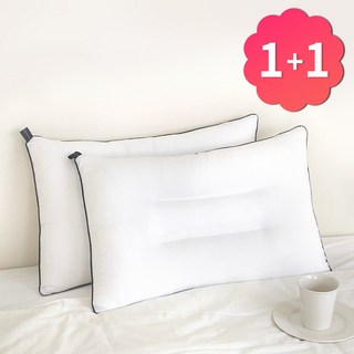 1+1 빨아쓰는 경추베개 일자목 목디스크 거북목 베개, 딥블루, 2개