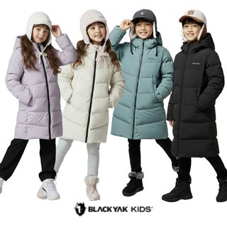 [백화점출고] 블랙야크 키즈 패딩 남아 여아 여성 RDS 코어 덕 다운 후드 가벼운 롱패딩