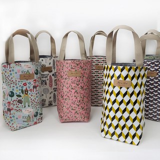 코팅원단 물병파우치 물통파우치 보틀 주머니, 3D브라운네이비, 1개