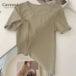 【Cavensi】涼感圓領素色T恤女 大尺碼