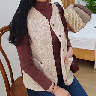 후리스 커플 베스트 조끼 양 털 여성 여자 룩 코디 가벼운 인조 가을 겨울 봄 이너 추천