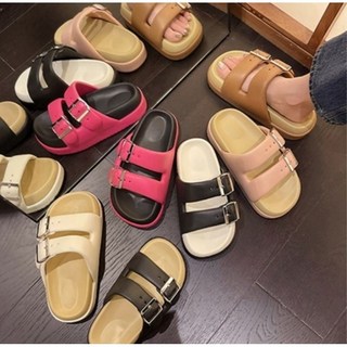 MUSE家居 全防水超厚底扣帶拖鞋 外出鞋 防水涼拖鞋, 卡其色,40/41