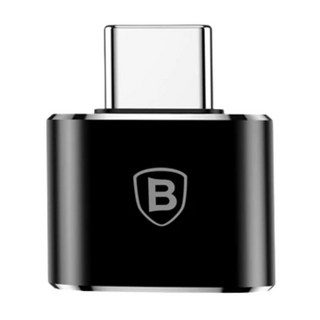 Baseus倍思 迷你款OTG轉接頭 Type-C轉USB/USB轉Type-C/Micro轉Type-C, 黑色-USB轉Type-C, 1個, 2.2cm