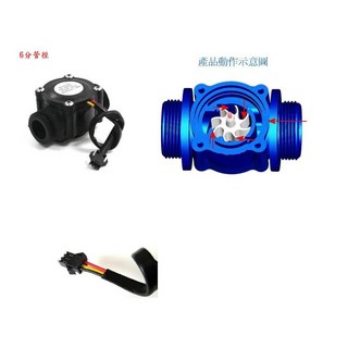 直流DC3.5 24V 6分管水流量計(技術性商品 下單前請先詢問確認), 1個