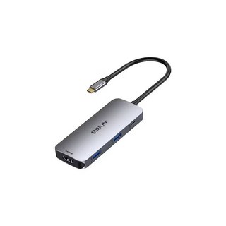 MOKIN 7合1 Type-C集線器，擴展塢，USB 3.0，HDMI 4K，SD/TF讀卡機，鋁合金, 灰色, 1個