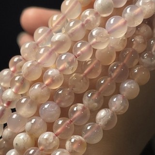 櫻花瑪瑙7mm手珠，天然瑪瑙，平衡能量，提升自信, 單顆,隨機發貨, 1個