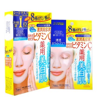 高絲 kose clear turn 維他命c美白面膜 膠原蛋白保濕 5片入, 1個