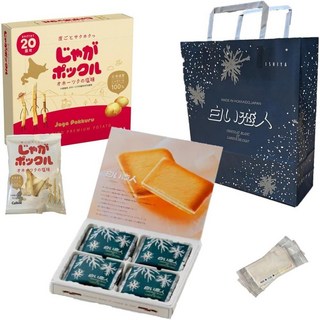시로이코이비토 일본 쿠크다스 화이트 12개입 감자 포쿠루 6봉지 2박스 오리지널 핫 타월 포함 1세트 일본직구, 시로이 코이비토 12봉지 & 감자 포쿠루 6봉지, 2박